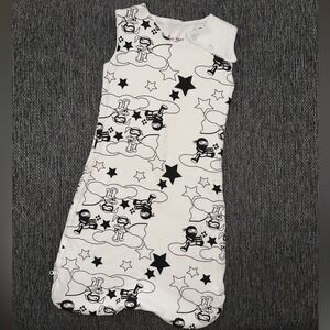 Shinobi Baby Ninja White + Black Organic Cotton Sleep Sack (3-6mo)